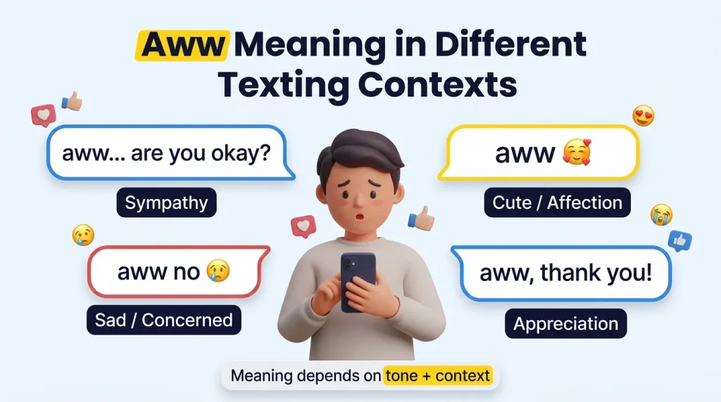 Aww Meaning in Different Texting Contexts